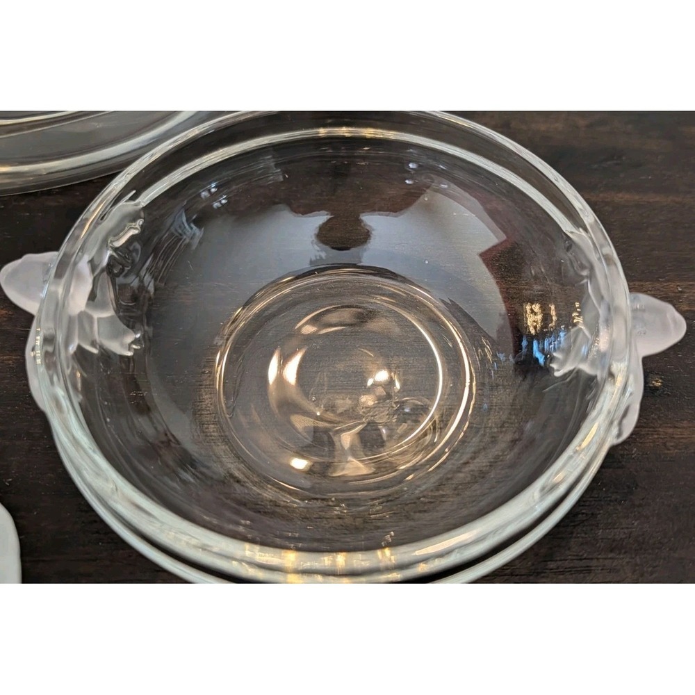 4 Bowl/Dish 1 Lid Set Vintage Mikasa Walther-glas Satin Rose Crystal 8/5" German - Picture 4 of 16